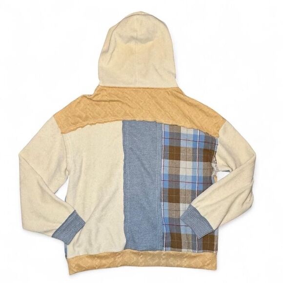 BKE Women’s Hoodie Size Large Quarter Zip Patchwork Fleece Sweatshirt Pullover - Picture 5 of 5